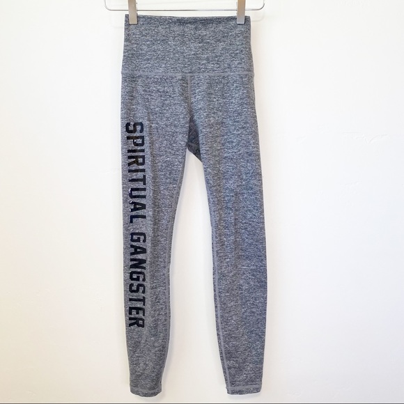 SPIRITUAL GANGSTER Perfect High Waist Spellout Leggings grey black xs - Picture 4 of 11